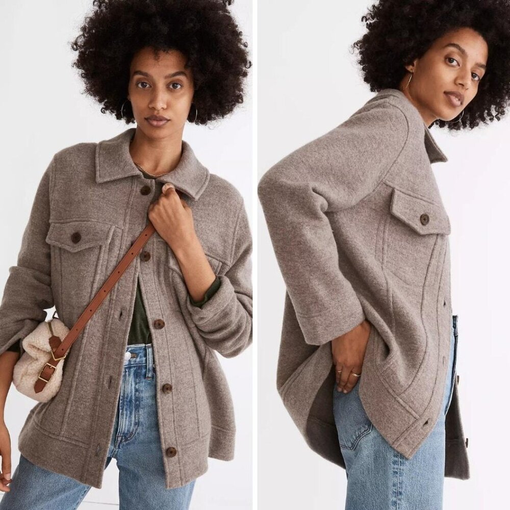 Madewell Taupe Wool Shacket Jacket